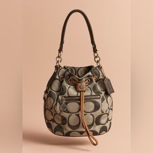 COACH bucket bag, grey and silver